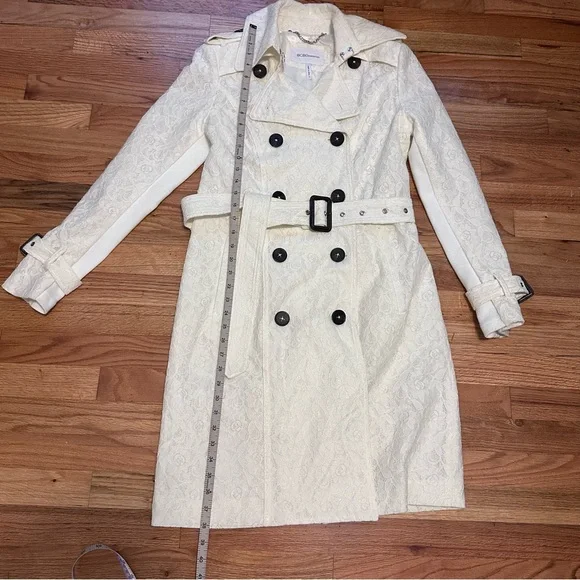 Ivory Lace Trench Coat - Picture 3 of 6